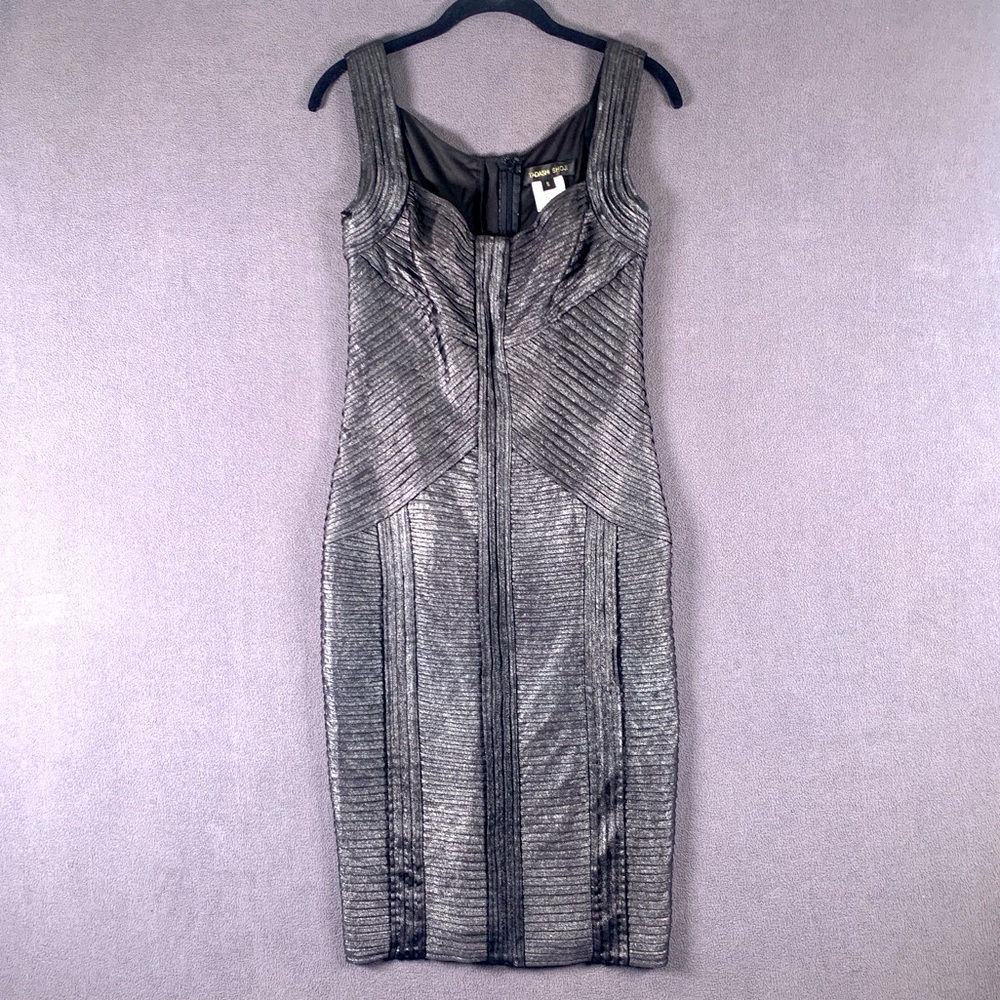 Elegant Silver Sleeveless Dress Women S Metallic Cocktail Bandage Luxury Sexy